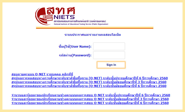 ประกาศผลสอบโอเน็ต ป.6 ม.3 ม.6 ปี 2562 ONET62