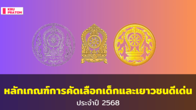 หลักเกณฑ์การคัดเลือกเด็กและเยาวชนดีเด่น