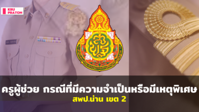 ประกาศรับสมัครคัดเลือกบุคคลเพื่อบรรจุและแต่งตั้งฯ ตำแหน่งครูผุ้ช่วย กรณีที่มีความจำเป็นหรือมีเหตุพิเศษ สังกัดสพฐ. ปี พ.ศ. 2568 สพป.น่าน เขต 2