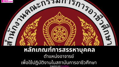 ประกาศหลักเกณฑ์ใหม่! สรรหา "อาจารย์" สังกัดสถาบันการอาชีวศึกษา (สอศ.) ทั่วประเทศ