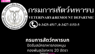 กรมการสัตว์ทหารบก เปิดรับสมัครทหารกองหนุน เข้าเป็น 'พลอาสาสมัคร' กองพันสุนัขทหาร 20 อัตรา