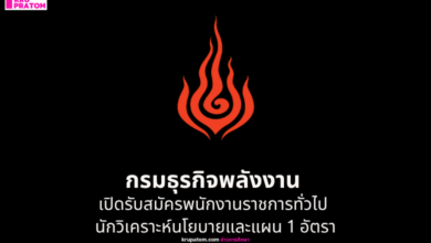 กรมธุรกิจพลังงาน เปิดรับสมัครพนักงานราชการทั่วไป นักวิเคราะห์นโยบายและแผน 1 อัตรา
