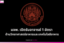 มจพ. เปิดรับอาจารย์ 1 อัตรา ด้านวิทยาศาสตร์อาหารและเทคโนโลยีอาหาร