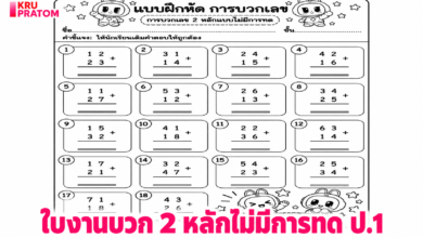 ใบงานสำหรับเด็ก การบวก 2 หลักไม่มีการทด ชั้น ป.1